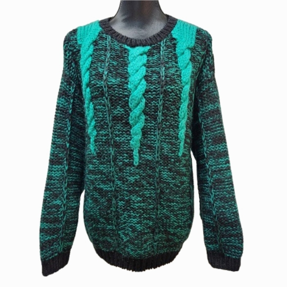 Jeff Laurent VTG 80s Oversize Knit Pullover Sweater (XL) - Picture 1 of 8